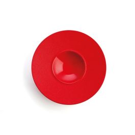 Plato Hondo Ariane Antracita Cerámica Rojo (Ø 28 cm) (6 Unidades)