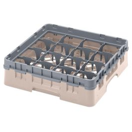 CAMBRO - 16S318-184 - Cesta de lavado 16 comp. 1 altura - 10,9 cm Ø máx. - alt. máx. 9,4 cm - 50 x 50 x 14,3 cm - Beige Precio: 44.89000054. SKU: B17AC4YCAG