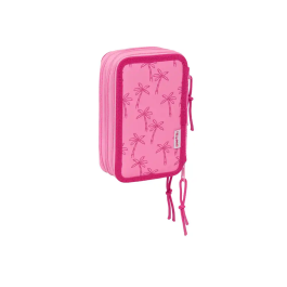 Plumier Triple Lilo & Stitch Chill Rosa Menta 12,5 x 19,5 x 5,5 cm 37 Piezas