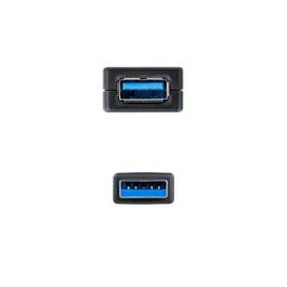 Nanocable 10.01.0311 Cable Alargador USB 3.0 con Amplificador, USB A Macho - Hembra, 5m, Negro, 5Gbps Plug & Play