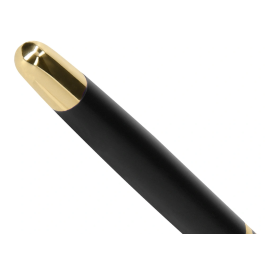 Belius Soiree Bolígrafo y Estuche Negro y Dorado Tinta Azul 0,8 mm Caja Diseño Art Deco Elegante