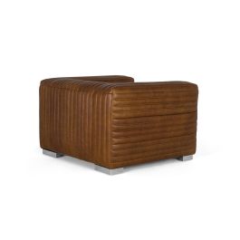 Giner Y Colomer Sillón Tapizado en Cuero Cúbico con Ptas de Acero Marrón