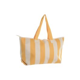 DKD Home Decor Bolso Mediterraneo Amarillo y Azul Poliester con Cremallera 60 x 35 x 16 cm (4 Unidades)