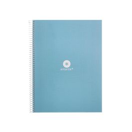 Cuaderno Espiral A4 Micro Antartik Dots Tapa Forrada 80H 90 gr Rayado Puntos 1 Banda 4 Taladros Celeste