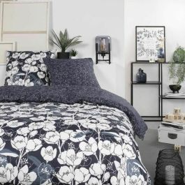 Today Juego de Ropa de Cama para 2 Personas - 260 x 240 cm - 100% Algodón - Azul Marino Estampado Floral