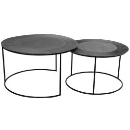 DKD Home Decor Mesita Auxiliar Loft Negro Metal y Aluminio 76.5 x 47 x 76.5 cm Set de 2 Precio: 285.99000012. SKU: B1KN3KP65N