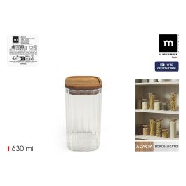 Inde Tarro de Cocina, Vidrio Boro Silicato Acacia Cuadrada 630 - 630 ml / 8.2 x 8.2 x 15.7 cm, La Mediterran (12 Unidades) Precio: 43.56. SKU: B1GW237EMK