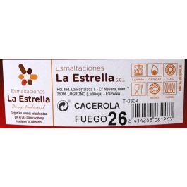 La Estrella Cacerola Esmaltada con Tapa 26 cm - 5.5 L "Fuego" (6 Unidades)
