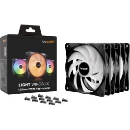 be quiet! LIGHT WINGS LX Ventilador 120mm PWM High-Speed Triple-Pack Negro con Iluminación LED y 2100 RPM