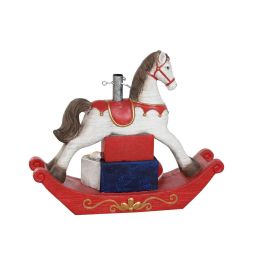 DKD Home Decor Base Soporte Árbol Navidad Tradicional Magnesia Diseño Caballito Multicolor Decoración Navideña 73 x 20.5 x 61 cm