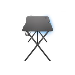 GENESIS Holm 200 Escritorio Gaming RGB, Hub USB 3.0, Soporte para Vasos y Auriculares, Gestión de Cables, Negro