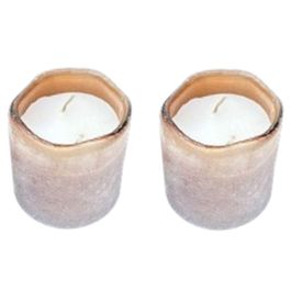 DKD Home Decor Vela Urban, Set de 2 Unidades de Cera de Soja y Cristal, Colores Gris y Ambar, Dimensiones 10x10x10 cm, Capacidad 300 gr Precio: 19.89000057. SKU: B1E2RV69YG
