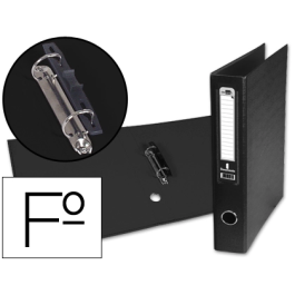 Liderpapel Carpeta de 2 anillas mixtas 40 mm folio, cartón forrado Paper Coat con ollao y tarjetero, color negro Precio: 4.79000038. SKU: B1BFN9ZYAB