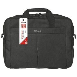 Trust Primo, Maletín Color Negro Para Portatil De Hasta 16'' Compartimento Principal Acolchado Y Correa Para El Hombro Ajustable