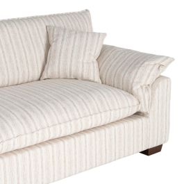 Sofá 4 Plazas Rayas Crema Tejido 282 X 101 X 71 cm