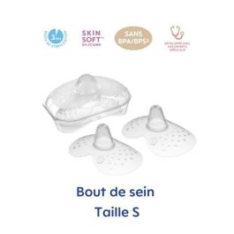 MAM Punta Mamaria de Silicona Talla S, Suave y Delgada para Bebés, Juego de 2 con Caja de Esterilización - Transparente