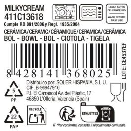La Mediterranea Bol Rectangular 15.2 x 11 cm - Milkycream - Bol 15x10 cm Aprox. (36 Unidades)
