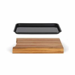 Livoo Tabla de cortar MES155 Madera de acacia FSC 36,5 x 27,5 cm con bandeja de goteo extraíble