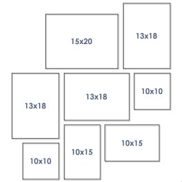 Home Deco Factory Essentiel Juego de 8 Marcos de Fotos para Pared Negro Madera 15x20 cm 13x18 cm 10x15 cm 10x10 cm