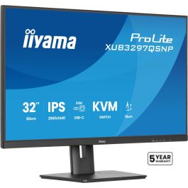 iiyama XUB3297QSNP-B1 Monitor IPS 32" (81.28cm) 2560x1440 100Hz 1ms, USB-C Dock 95W PD, KVM, DisplayPort Out, LAN Precio: 372.68999944. SKU: B1CM4NNJTY