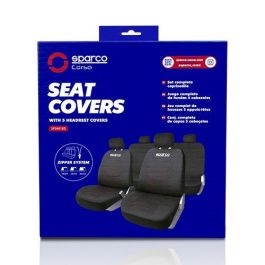 Sparco Juego Fundas Asiento Coche SPCS441RD Strada Negro-Rojo Ajuste Universal Polyester