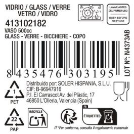 La Mediterranea Vaso Auriss Tudela 500 cc - Ø 8.5 x 13 cm (16 Unidades)