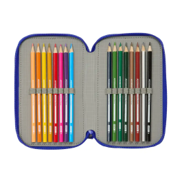 Safta Plumier Escolar Triple Cremallera 37 Piezas Real Madrid 3 Equipación 2025/2026 195x125x55 mm