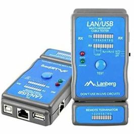 Lanberg Nt - 0403 Testeador Network, Comprobador de alimentación PoE, RJ45 RJ11 USB