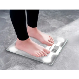 Q-connect Báscula de Baño Digital KF19060, Precisión 100g, Capacidad 180kg, Pantalla LCD, 300x300x22mm