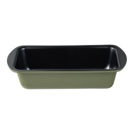 San Ignacio Molde Rectangular Experto para Horno, Acero al Carbono 25.5 x 13.3 x 5.7 cm, Antiadherente Negro, Color Verde Oliva