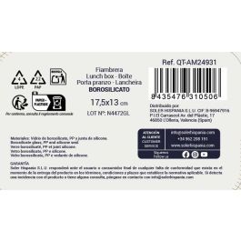 Ambare Fiambrera Rectangular Hermética 17.5 x 13 cm, Capacidad 600 cc (6 Unidades)