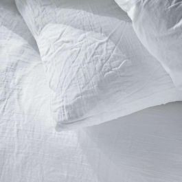 Today 123320 Juego de Cama Bimaterial Gasa de Algodón y Algodón Liso Color Tiza para 2 Personas 260x240cm, Incluye Funda Nórdica y 2 Fundas de Almohada