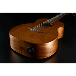 LAG Guitarra Acústica Travel Nylon Blue Wave 1 Electroacústica Cedro Rojo Macizo Caoba Marrón Natural Satinado