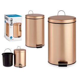 Papelera Pedal 12L Metal Oro Berilo 25X39CM (4 Unidades) Precio: 90.79000018. SKU: B1JXXYZG84