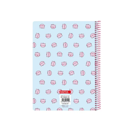 Safta Cuaderno espiral cuarto 80h 60gr cuadro 4 mm tapa extradura Pembe the Pink Cat