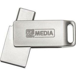 My Media Pendrive 128GB USB-C/USB-A 3.2 Gen 1 High Speed, Diseño Metálico Giratorio