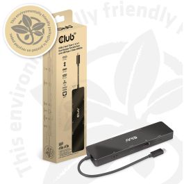 Club3D USB-C 6in1-HUB >HDMI/2xUSB-C/2xUSB/LAN 8K30Hz PD100W Hub USB-C portátil con HDMI 4K60Hz, 2xUSB 3.2, 2xUSB-C y Ethernet Gigabit, carga PD 100W