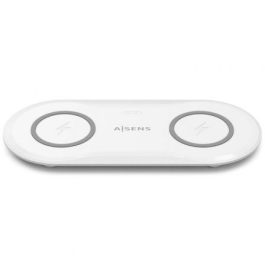 Aisens ASCH-15W2WC059-W – Base de Carga Inalámbrica 2 en 1 USB-C 15W para Móvil Auriculares Blanco