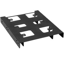 Sharkoon 3.5'' BayExtension Adaptador Metálico para 2 Discos Duros 2,5" o SSDs en Bahía 3,5" Compatible con Bloqueo Rápido Negro