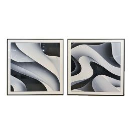 Cuadro Moderno DKD Home Decor Blanco Negro 3.5 x 80 x 80 cm (2 Unidades) Precio: 124.50000002. SKU: B19YB5TL5Z