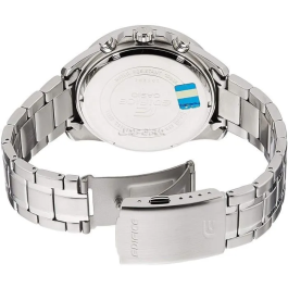 Casio EFR-552D-1A2VUEF Reloj Hombre Cuarzo Acero Brazalete Plata Esfera Negra y Azul Cronómetro Sumergible 10 ATM