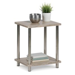 Inde Mesita Auxiliar Madera-Acero 4 cm ancho x 40 cm alto x 37.6 cm largo (4 Unidades)