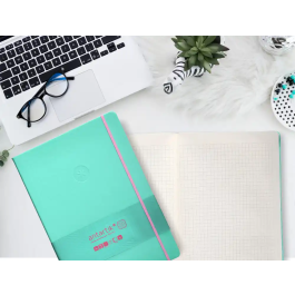 Antartik Cuaderno Tapa Dura A4 Hojas Cuadriculadas 100 Hojas 80 gr Rosa y Turquesa FSC Colección Antartik Notes