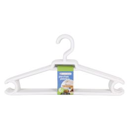 Dem Set 6 Perchas Plástico 42 x 20 cm Blancas (8 Cajas)