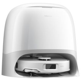 Roborock Qrevo Curv 5A1 Robot Aspirador y Fregador con Estación Base Multifunción Sin Bolsa, Color Negro y Blanco