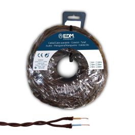 Edm Carrete cable paralelo textil trenzado h05v-k 2x1,00 mm² marrón 25 m