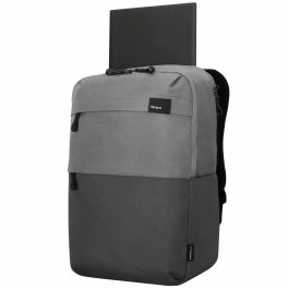 Targus Sagano Mochila para Portátil 15.6" Negro, Gris con Múltiples Bolsillos, Material Reciclado y Protección contra Lluvia