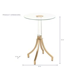 Mesita Auxiliar Glam DKD Home Decor Dorado Transparente 42 x 62 x 42 cm Mesita Auxiliar Glam DKD Home Decor Dorado Transparente 42 x 62 x 42 cm