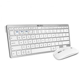 Subblim Combo Multidispositivo Compacto Silver - Teclado y Ratón Inalámbricos Bluetooth 5.2, Receptor USB 2.4G, SUBKBC-OCO015