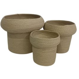 DKD Home Decor Macetero Urban de Fibra Marrón Claro, Set de 3, 26 x 26 x 26 cm (4 Unidades) Precio: 99.99000044. SKU: B1JFWBQ8TM
